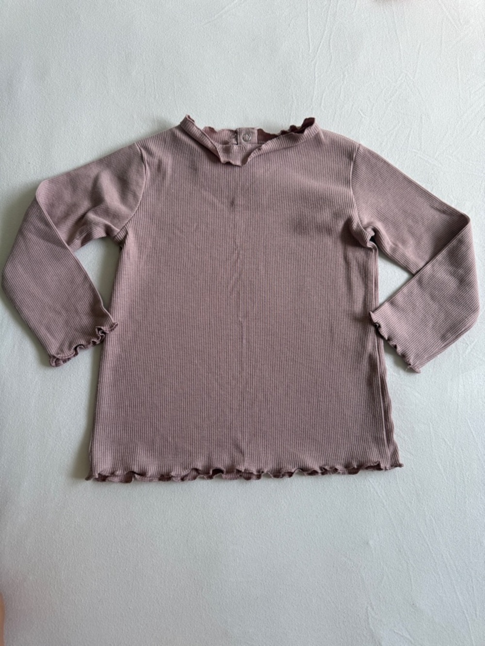 Zara Toddler Girl Ribbed Long-Sleeve Top in Mauve Pink Size 18-24 Months